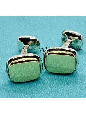 Tiffany & Co Sterling Silver 925 18K Cushion Cufflinks